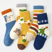 Kids' Ultra-Soft Fuzzy Slipper & Sleeping Crew Socks (5-Pack)