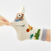 Kids' Ultra-Soft Fuzzy Slipper & Sleeping Crew Socks (5-Pack)