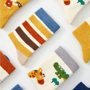 Kids' Ultra-Soft Fuzzy Slipper & Sleeping Crew Socks (5-Pack)