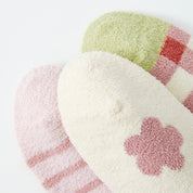 Kids' Ultra-Soft Fuzzy Fleece Fairytale Bunny Slipper & Sleeping Crew Socks (5-Pack)