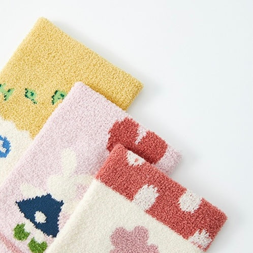 Kids' Ultra-Soft Fuzzy Fleece Fairytale Bunny Slipper & Sleeping Crew Socks (5-Pack)