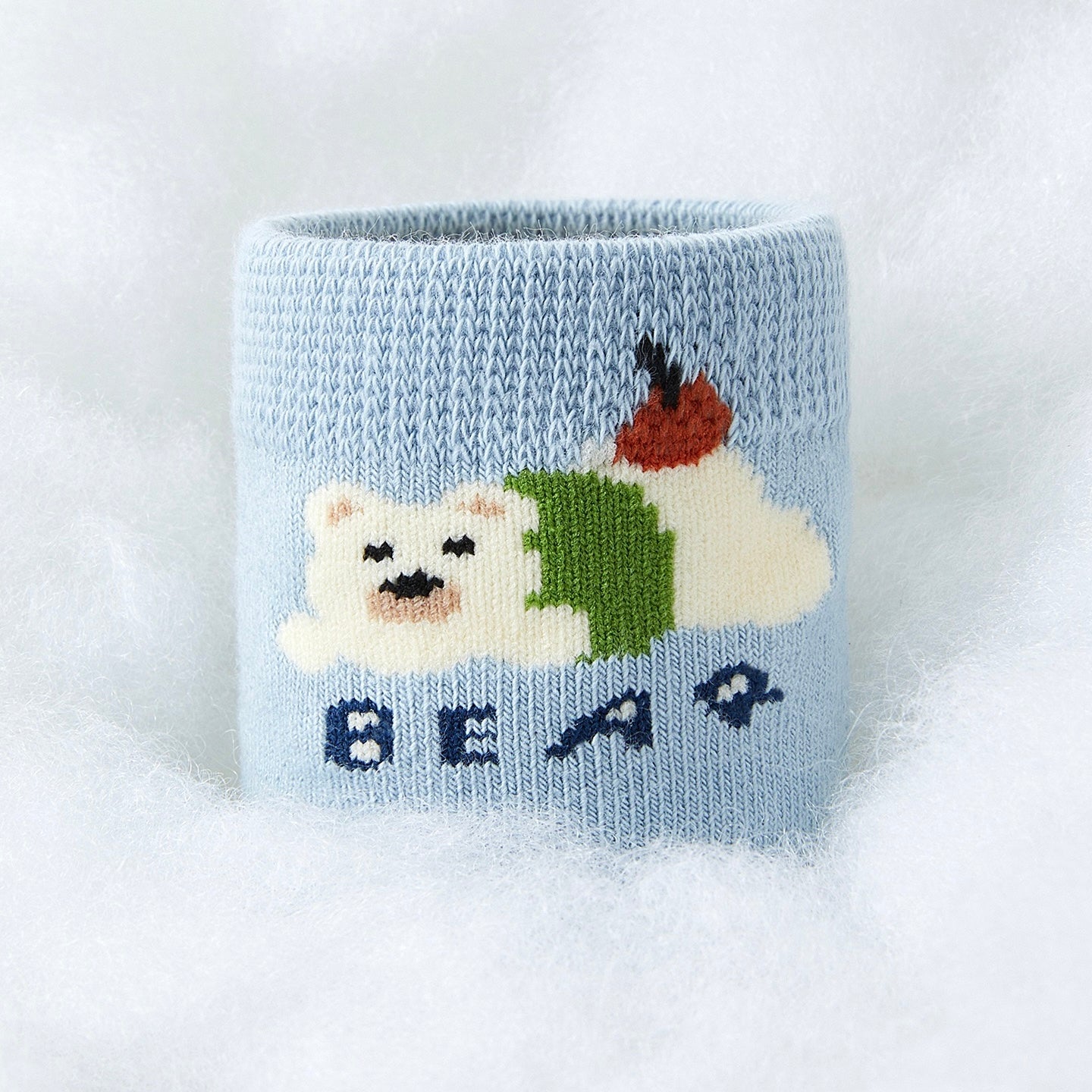 Kids' Combed Cotton Blend Cute Playful Bear Crew Socks (5-Pack)