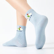 Kids' Combed Cotton Blend Cute Playful Bear Crew Socks (5-Pack)