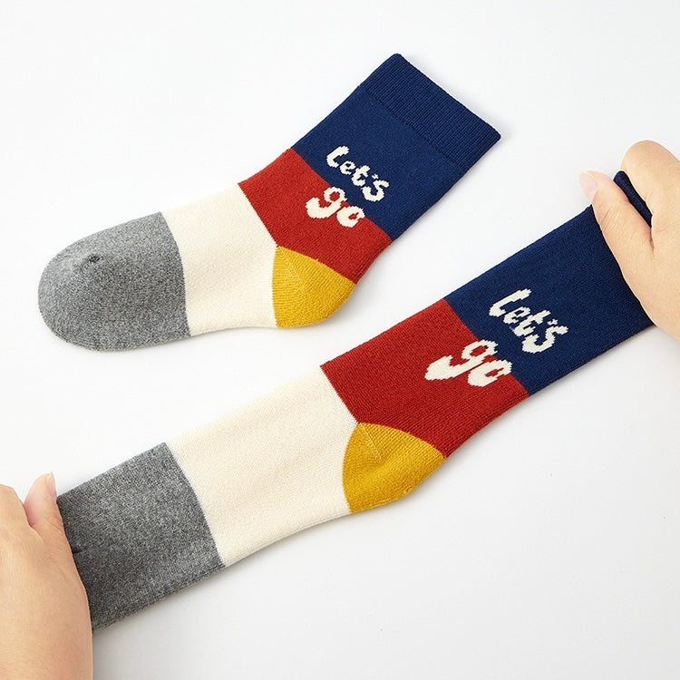 Kids' Fully Cushioned Terry Retro Sporty Puppy & Stripe Warm Crew Socks (5-Pack)
