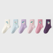 Kids' Combed Cotton Blend "Nice" Bear Crew Socks (6-Pack)