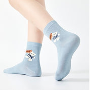 Kids' Combed Cotton Blend "Nice" Bear Crew Socks (6-Pack)