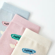 Kids' Combed Cotton Blend "Nice" Bear Crew Socks (6-Pack)