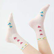 Girls' Combed Cotton Blend Cute Bear, Hearts & Bows Crew Socks (5-Pack)