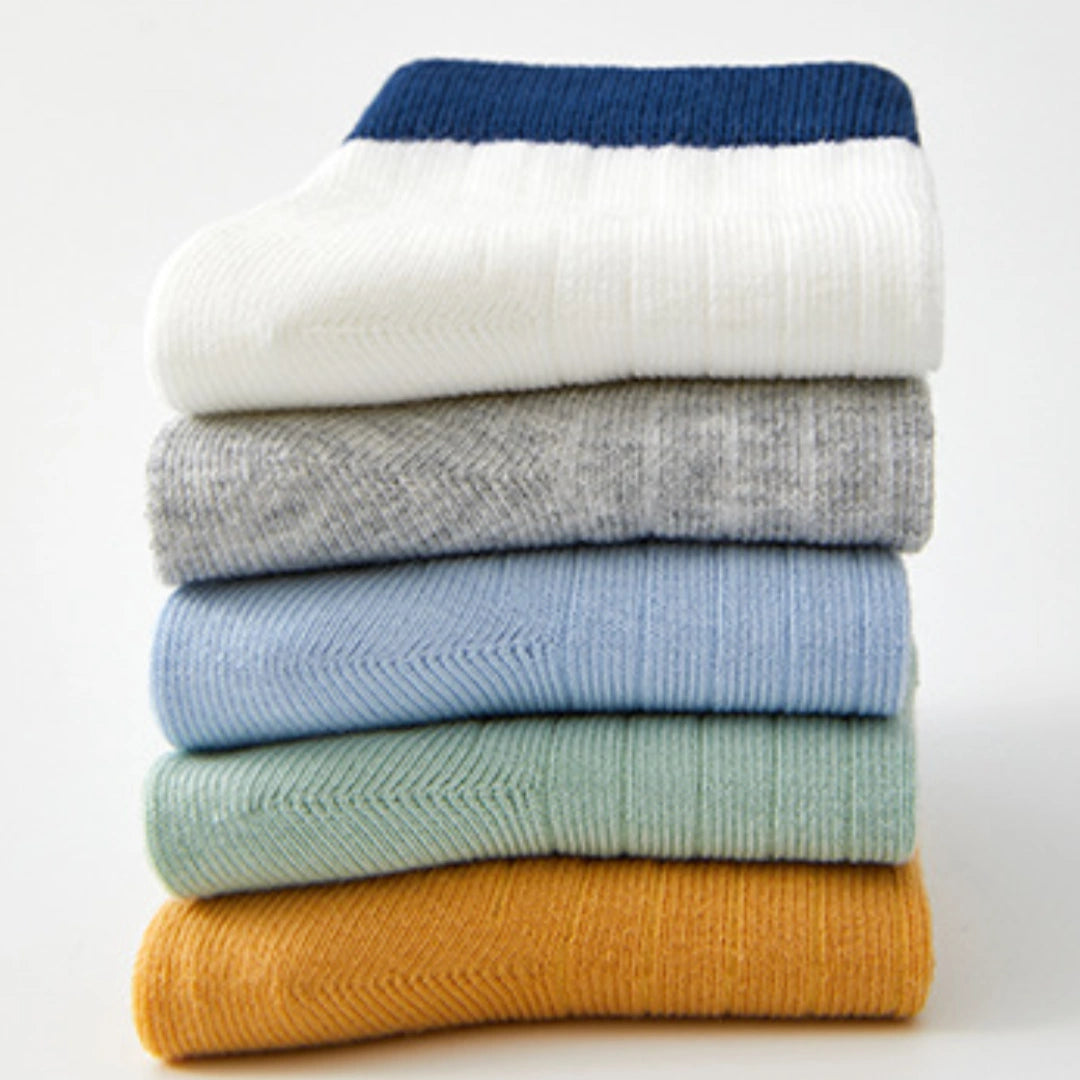 Kids' Bright & Breezy 97% Cotton Quarter Socks 5-Pack - sock set showing soft cotton comfort