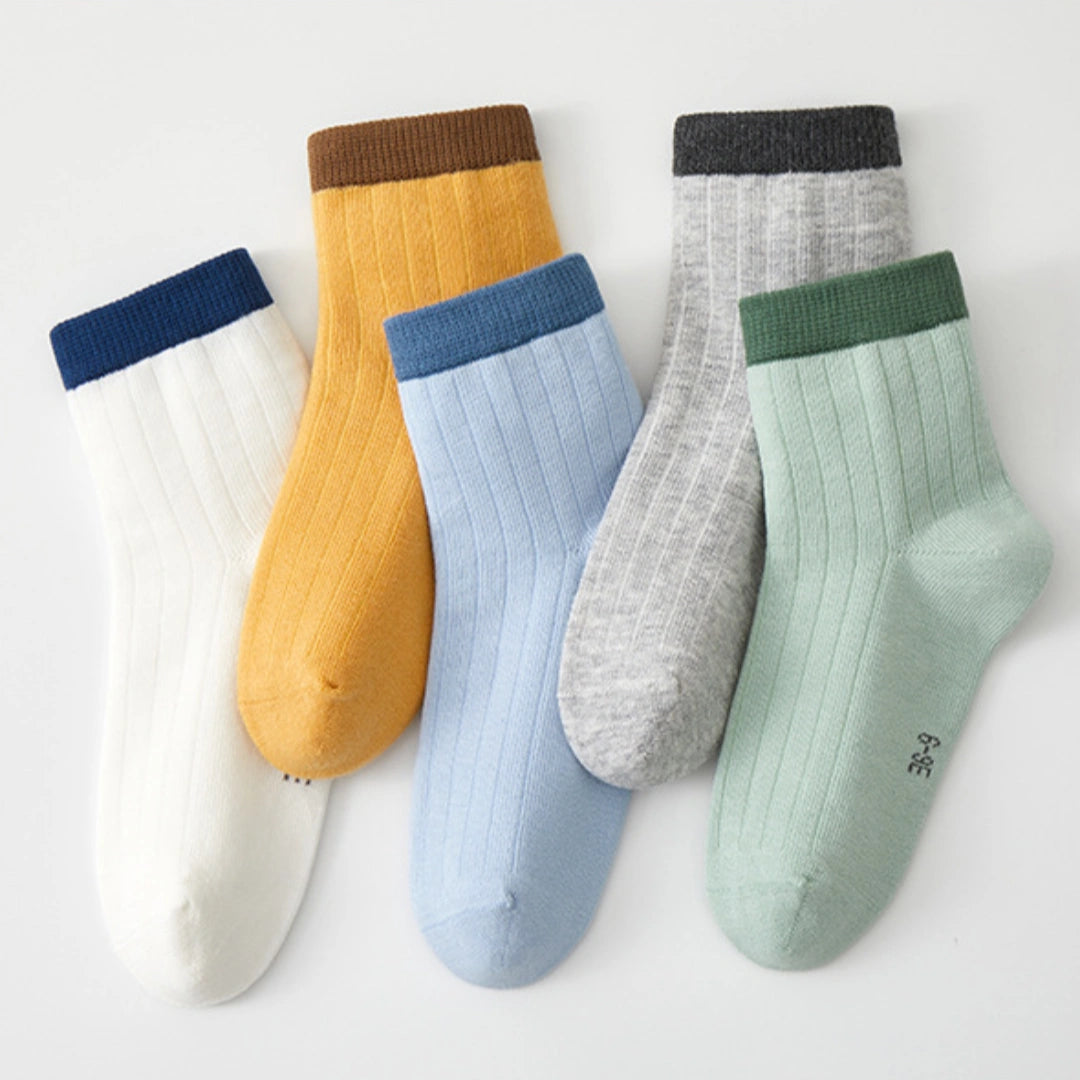 Kids' 97% Cotton Ultra-Soft Quarter Socks 5-Pack
