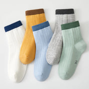 Kids' Bright & Breezy 97% Cotton Quarter Socks 5-Pack - sock set showing soft cotton comfort