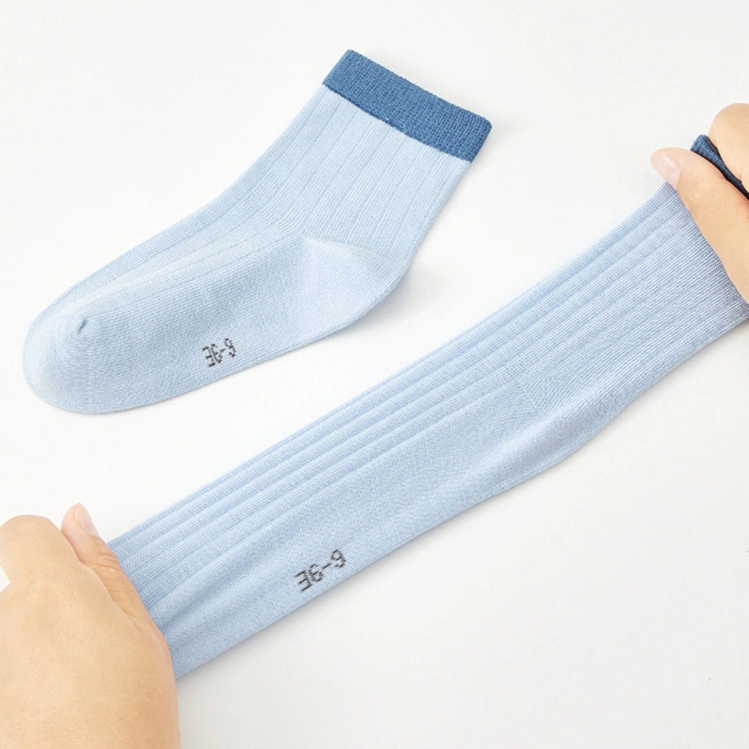 Kids' Bright & Breezy 97% Cotton Quarter Socks 5-Pack - sock set showing soft cotton comfort