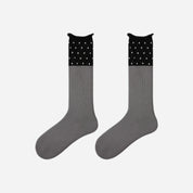 Women's Sheer Ruffle Cuff Socks - detail photo showing seamless stretch comfort