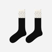 Women's Sheer Ruffle Cuff Socks - detail photo showing seamless stretch comfort