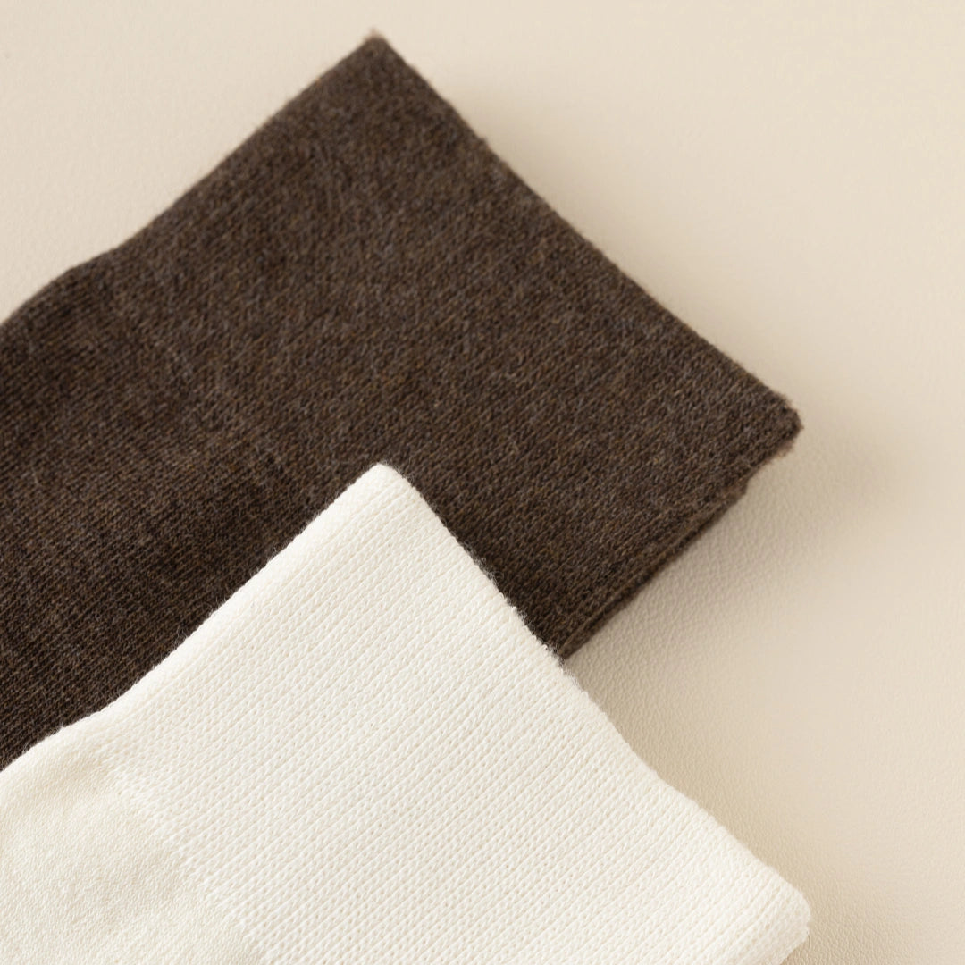 Women's Dual-Layer Cotton Exterior & Merino Wool Lined Calf Socks