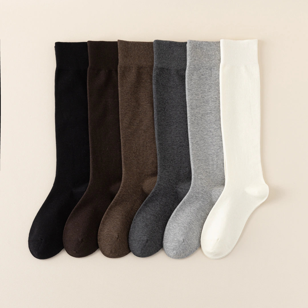 Women's Dual-Layer Cotton Exterior & Merino Wool Lined Calf Socks