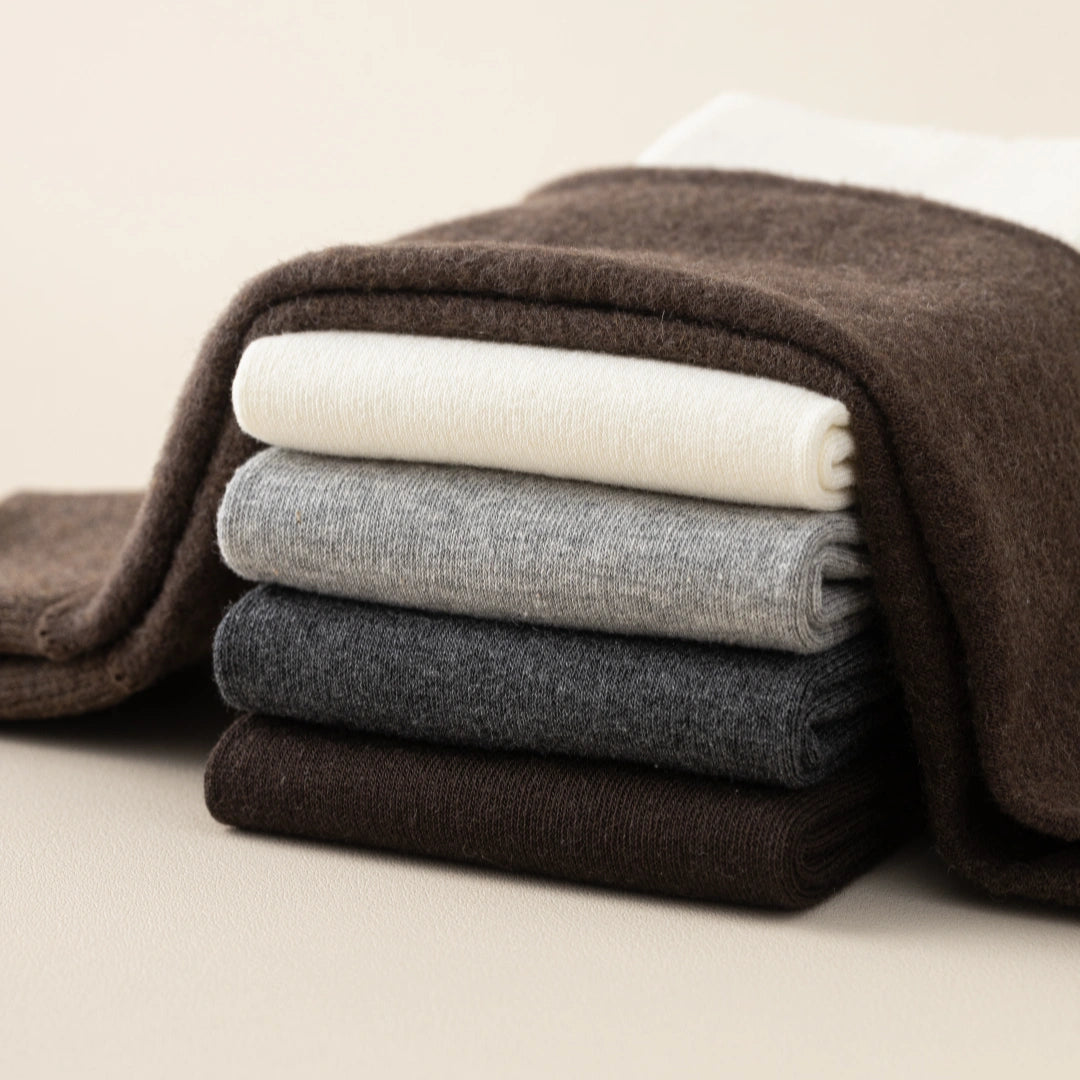 Women's Dual-Layer Cotton Exterior & Merino Wool Lined Calf Socks