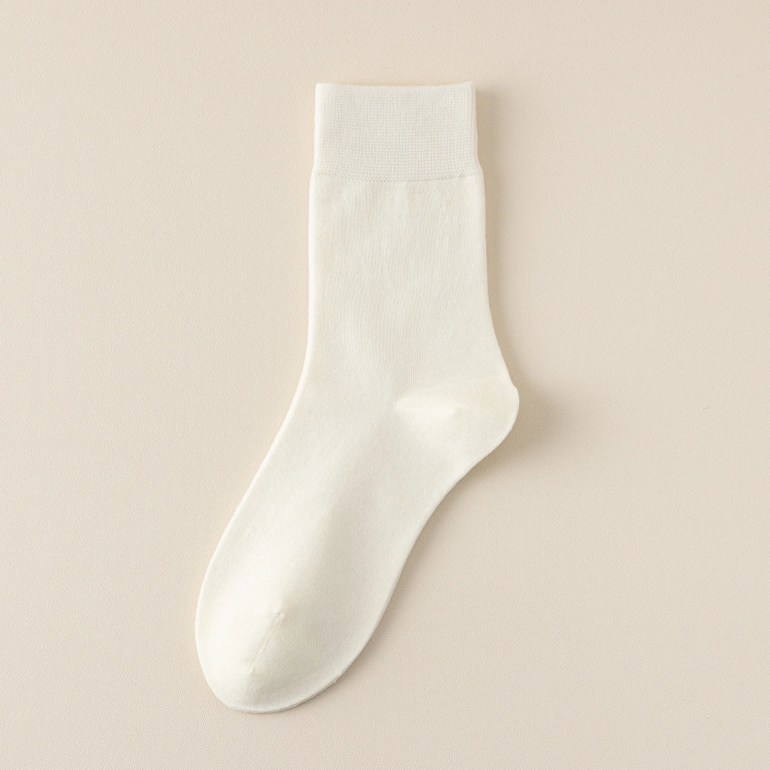 Men's Dual-Layer Cotton Exterior & Merino Wool Lined Ribbed Crew Socks