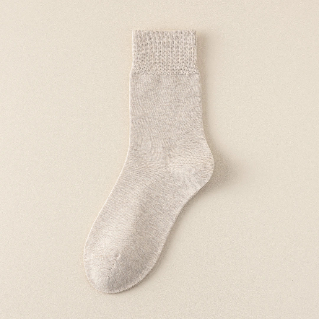 Men's Dual-Layer Cotton Exterior & Merino Wool Lined Ribbed Crew Socks