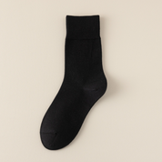 Men's Dual-Layer Cotton Exterior & Merino Wool Lined Ribbed Crew Socks