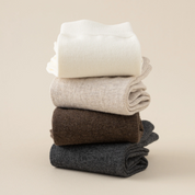 Men's Dual-Layer Cotton Exterior & Merino Wool Lined Ribbed Crew Socks