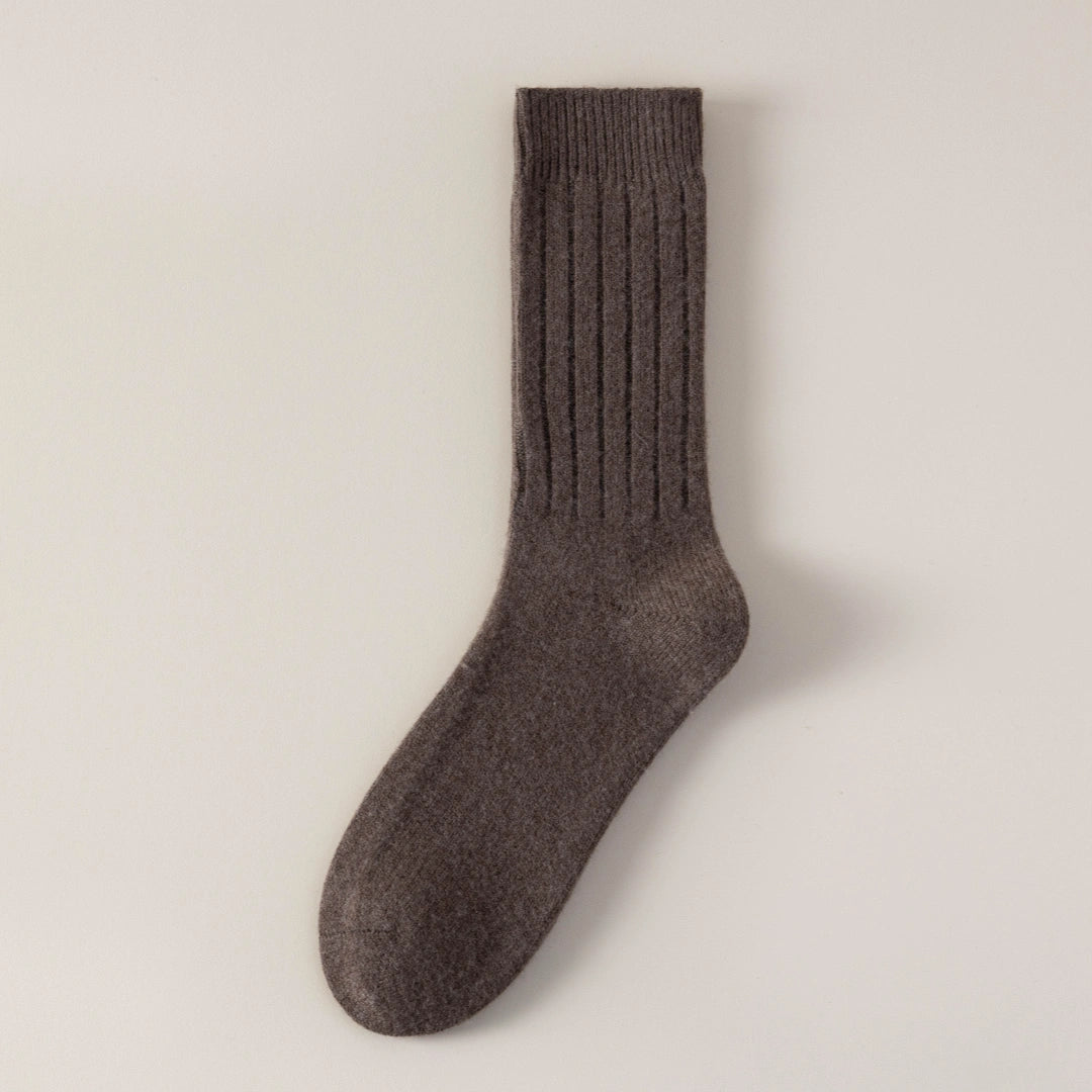 Men's 98% Merino Wool Mid-Weight Ribbed Crew Socks