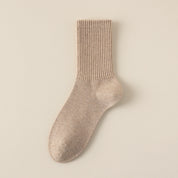 Men's Dual-Knit Cotton-Faced Worsted Wool-Lined Thermal Crew Socks