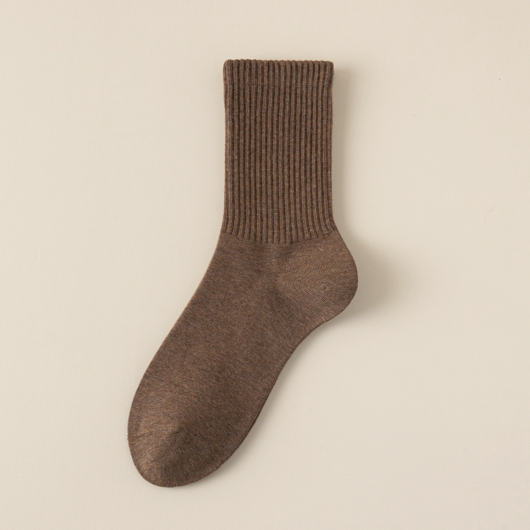 Men's Dual-Knit Cotton-Faced Worsted Wool-Lined Thermal Crew Socks