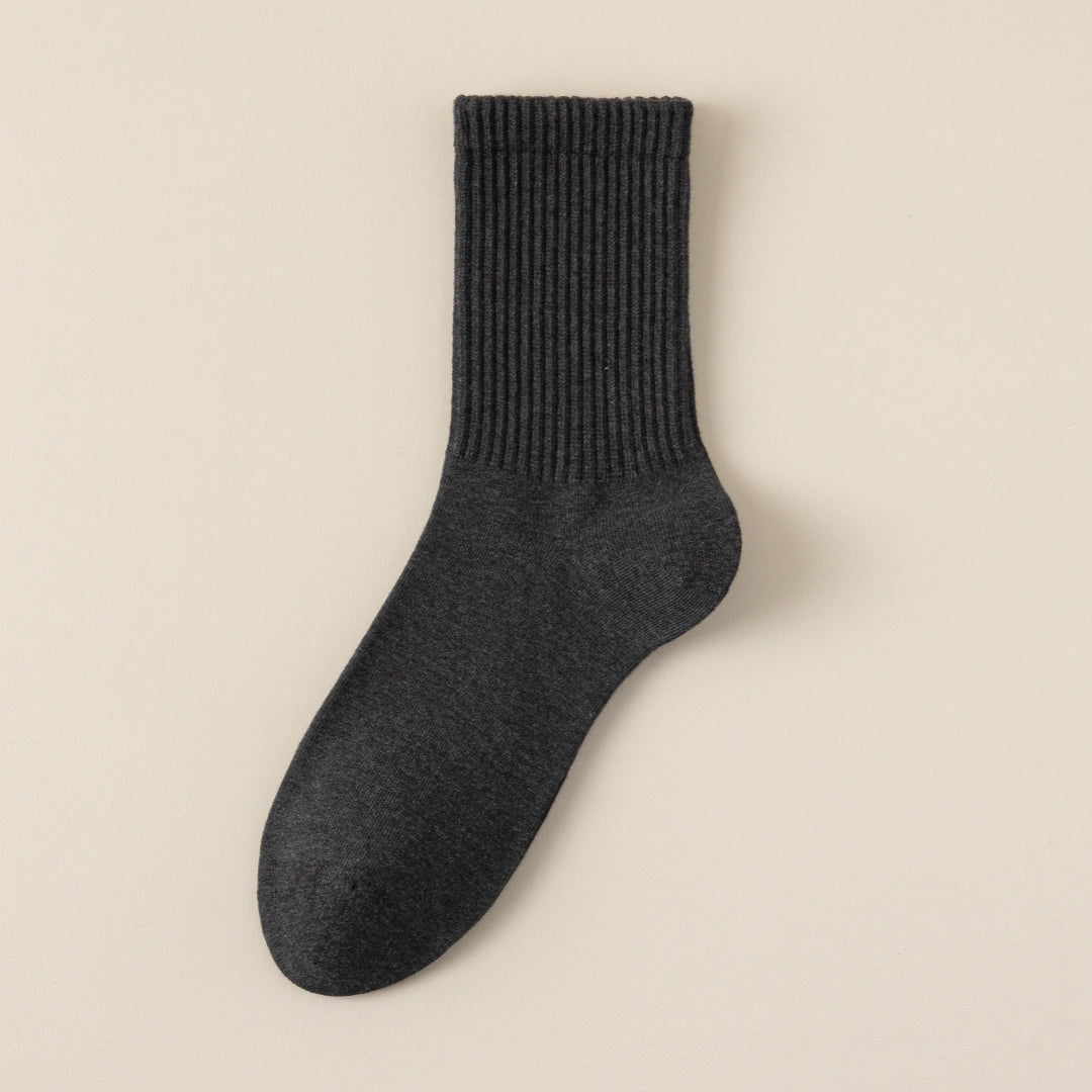 Men's Dual-Knit Cotton-Faced Worsted Wool-Lined Thermal Crew Socks