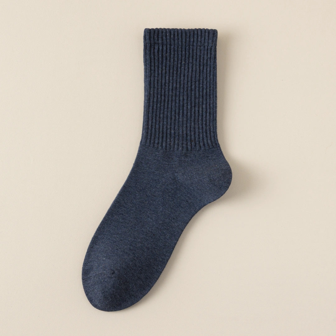 Men's Dual-Knit Cotton-Faced Worsted Wool-Lined Thermal Crew Socks
