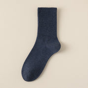 Men's Dual-Knit Cotton-Faced Worsted Wool-Lined Thermal Crew Socks