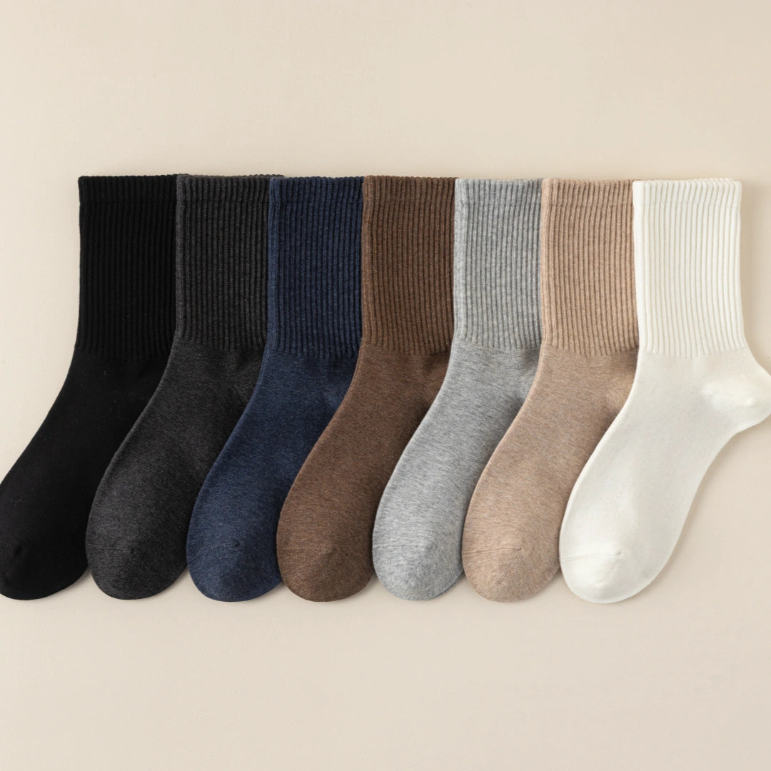 Men's Dual-Knit Cotton-Faced Worsted Wool-Lined Thermal Crew Socks