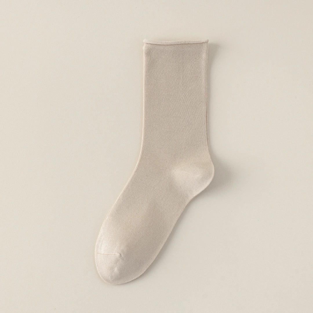 Women's 6" Modal & 6A Mulberry Silk Blend Crew Socks - product photo showing modal and mulberry silk comfort
