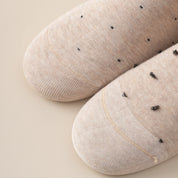 Women's 98% Premium Cotton Pin-Dot Scallop-Trim Crew Socks