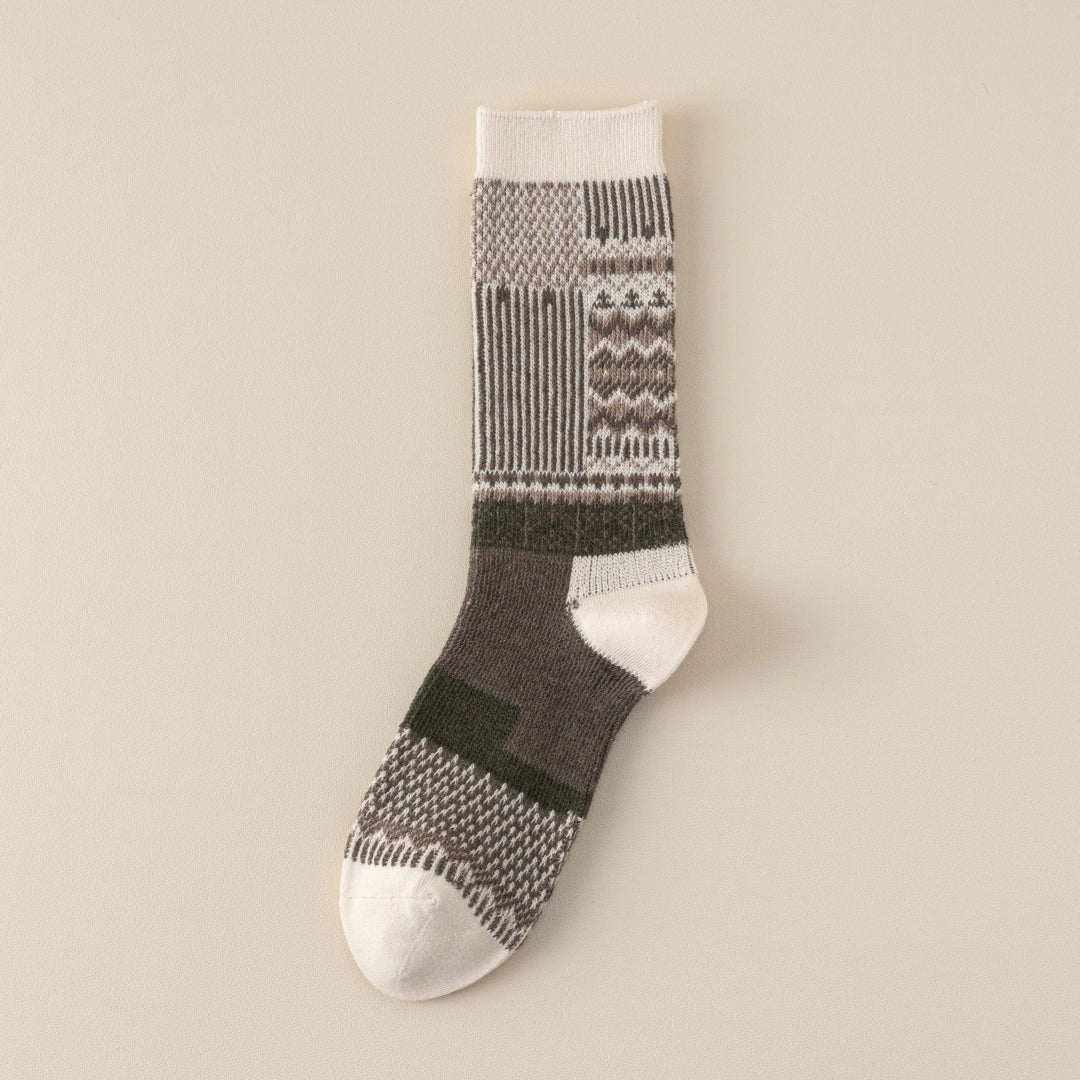 Women's Combed Cotton Blend 7.1" Textured Knit Multi-Pattern Crew Socks