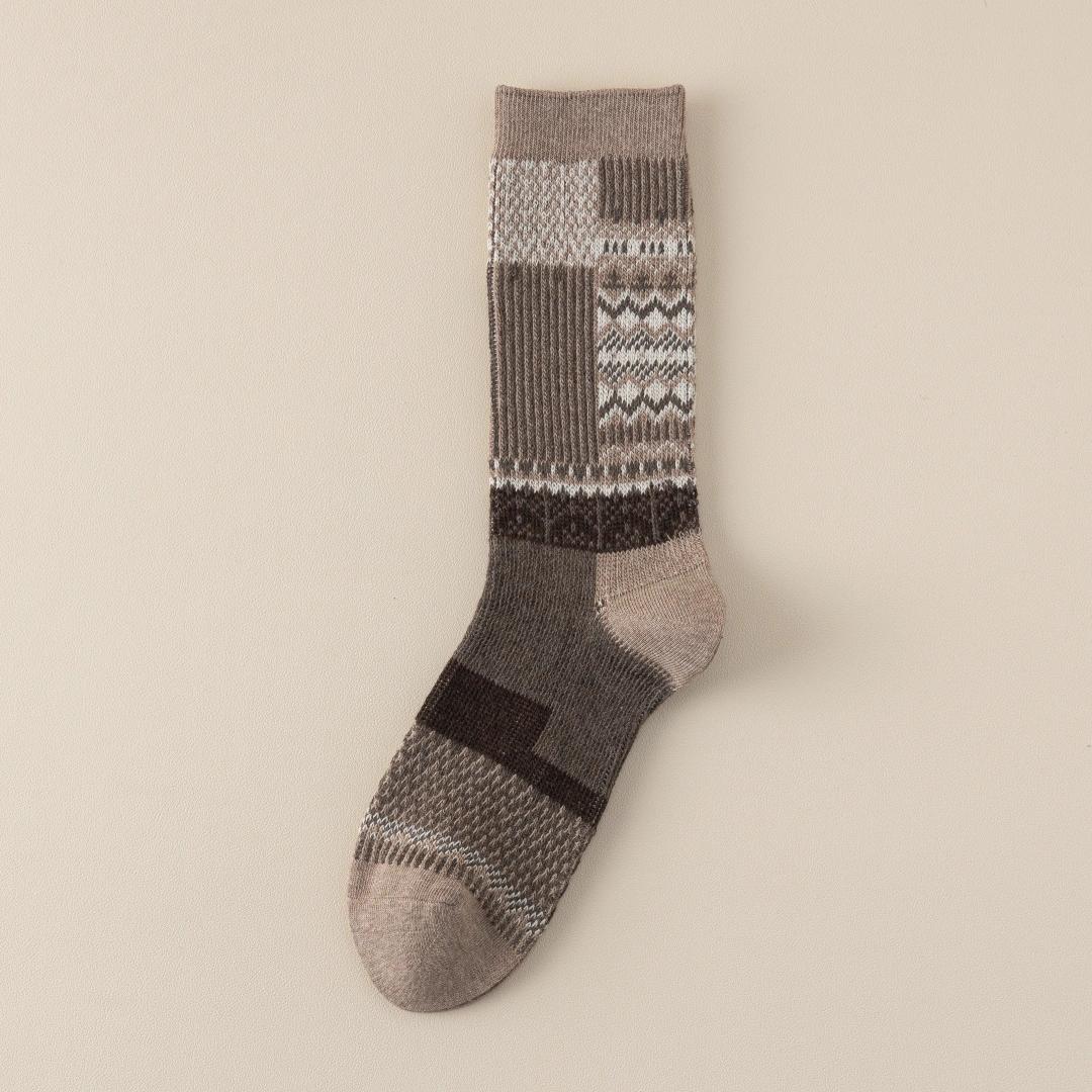 Women's Combed Cotton Blend 7.1" Textured Knit Multi-Pattern Crew Socks