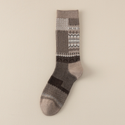 Women's Combed Cotton Blend 7.1" Textured Knit Multi-Pattern Crew Socks