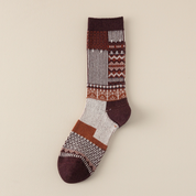 Women's Combed Cotton Blend 7.1" Textured Knit Multi-Pattern Crew Socks