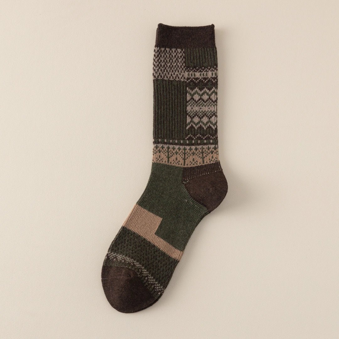 Women's Combed Cotton Blend 7.1" Textured Knit Multi-Pattern Crew Socks