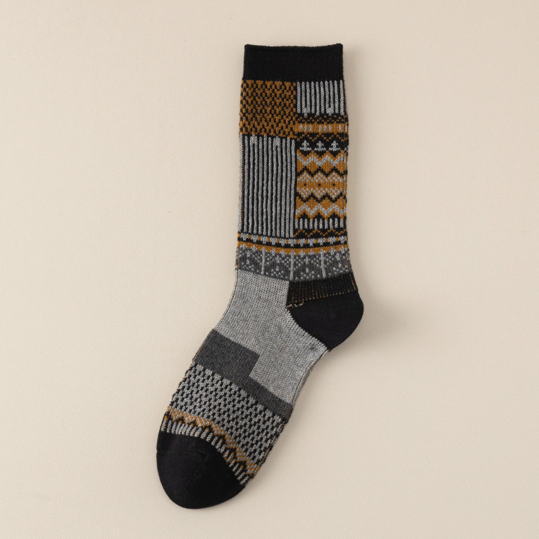 Women's Combed Cotton Blend 7.1" Textured Knit Multi-Pattern Crew Socks
