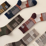 Women's Combed Cotton Blend 7.1" Textured Knit Multi-Pattern Crew Socks