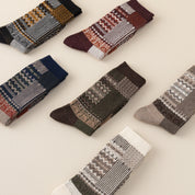 Women's Combed Cotton Blend 7.1" Textured Knit Multi-Pattern Crew Socks
