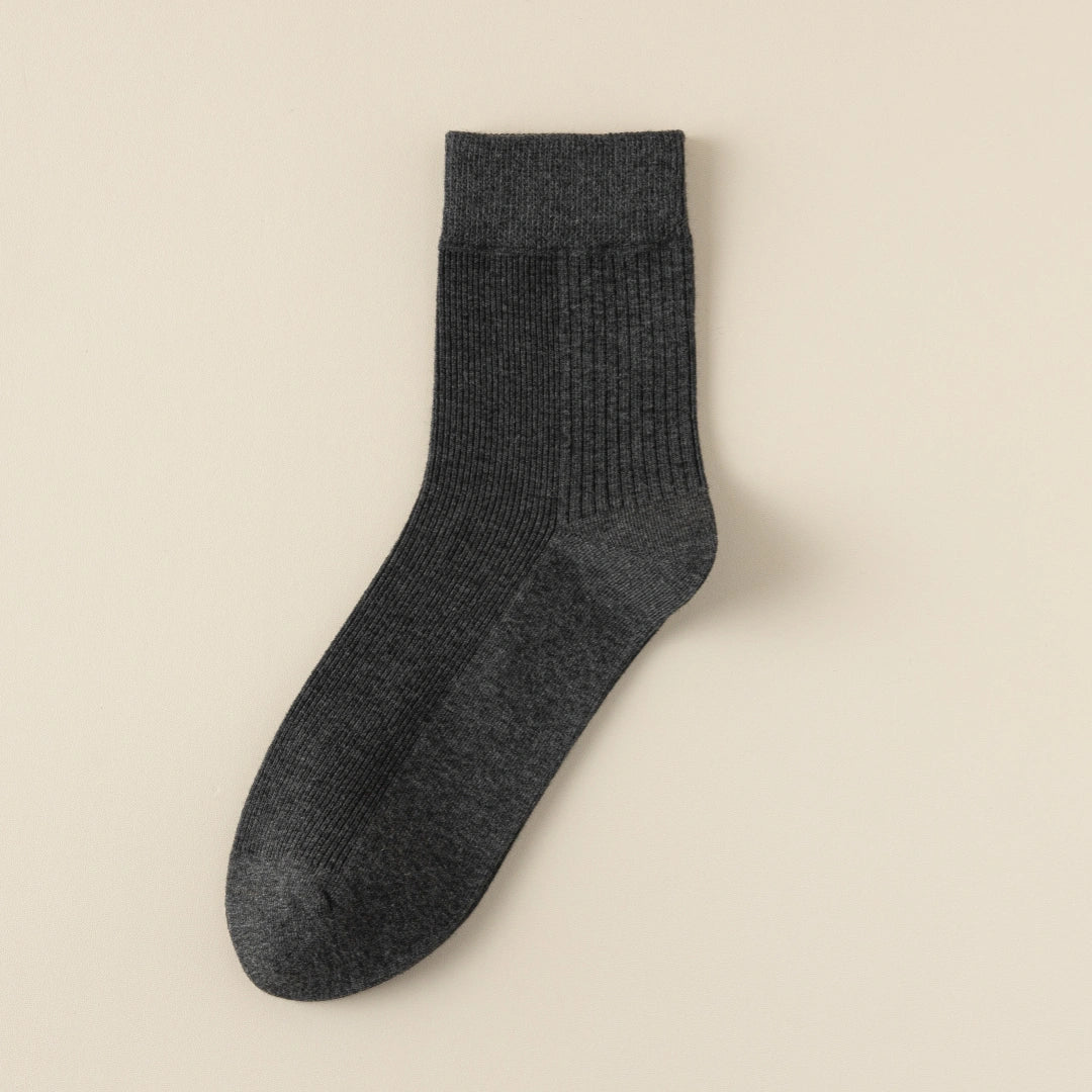 Men's 98% Cotton Fine-Ribbed Quarter Socks