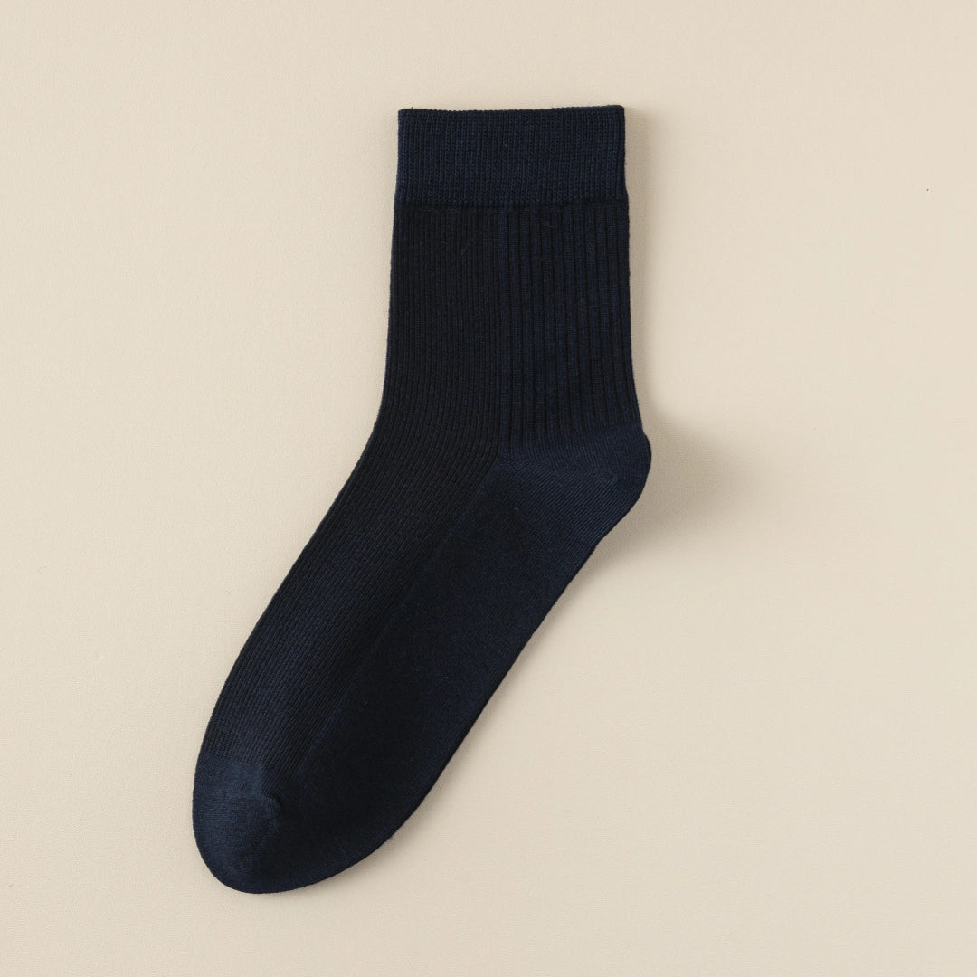 Men's 98% Cotton Fine-Ribbed Quarter Socks