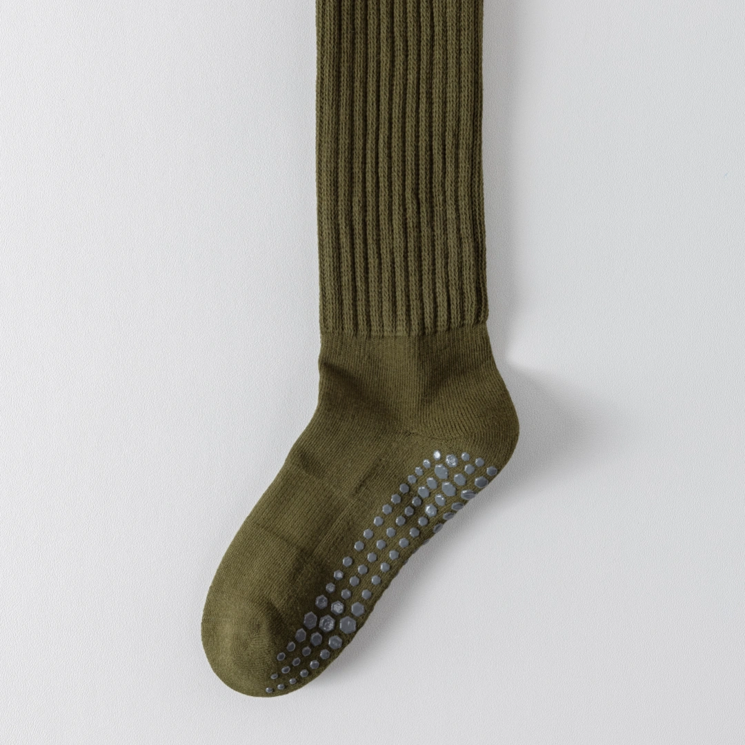 Women's Terry-Lined Pilates 92% Cotton Socks - product photo showing cushioned comfort