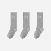 Kid's Preppy Embroidered Knee Socks - 3 Pairs - Weavasocks