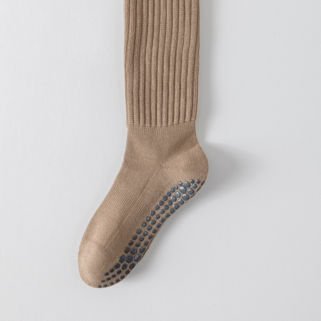 Women's Terry-Lined Pilates 92% Cotton Socks - product photo showing cushioned comfort