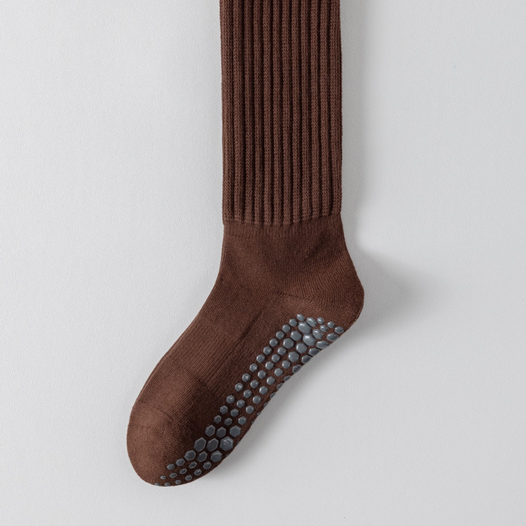 Women's Terry-Lined Pilates 92% Cotton Socks - product photo showing cushioned comfort