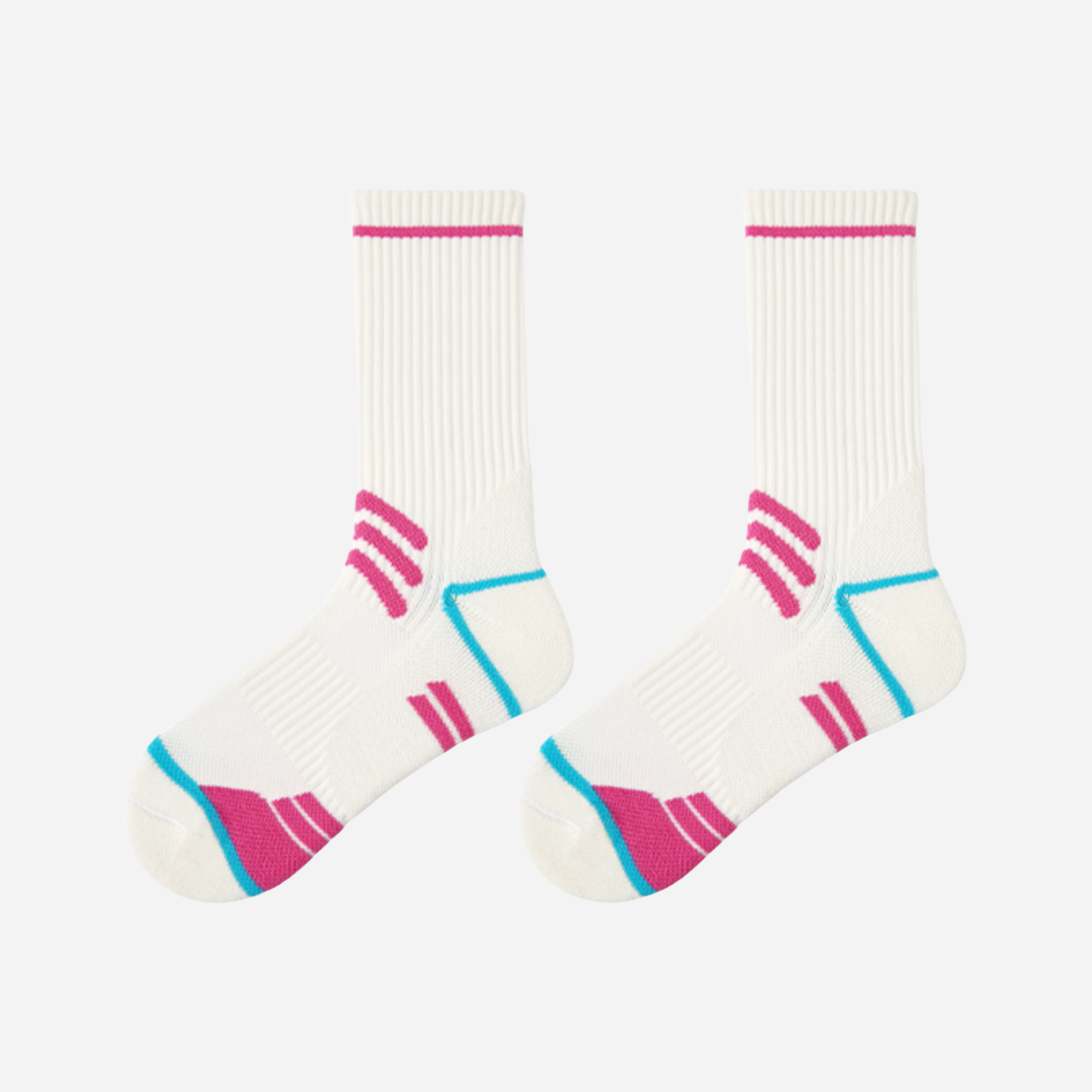 Women's Performance Athletic Crew Socks-White B-1 Pack