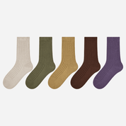 Kid's Classic Solid Color Ribbed Socks B - 5 Pairs - Weavasocks